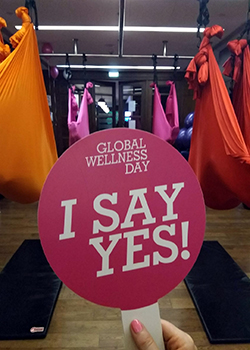 aerial yoga global wellnes day 2018